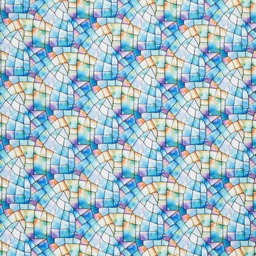 Faith in Full Color - Stained Glass Turquoise Multi Yardage