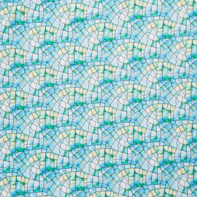Kaleidoscope 108" - Stained Glass Turquoise Green Digitally Printed 108" Wide Backing
