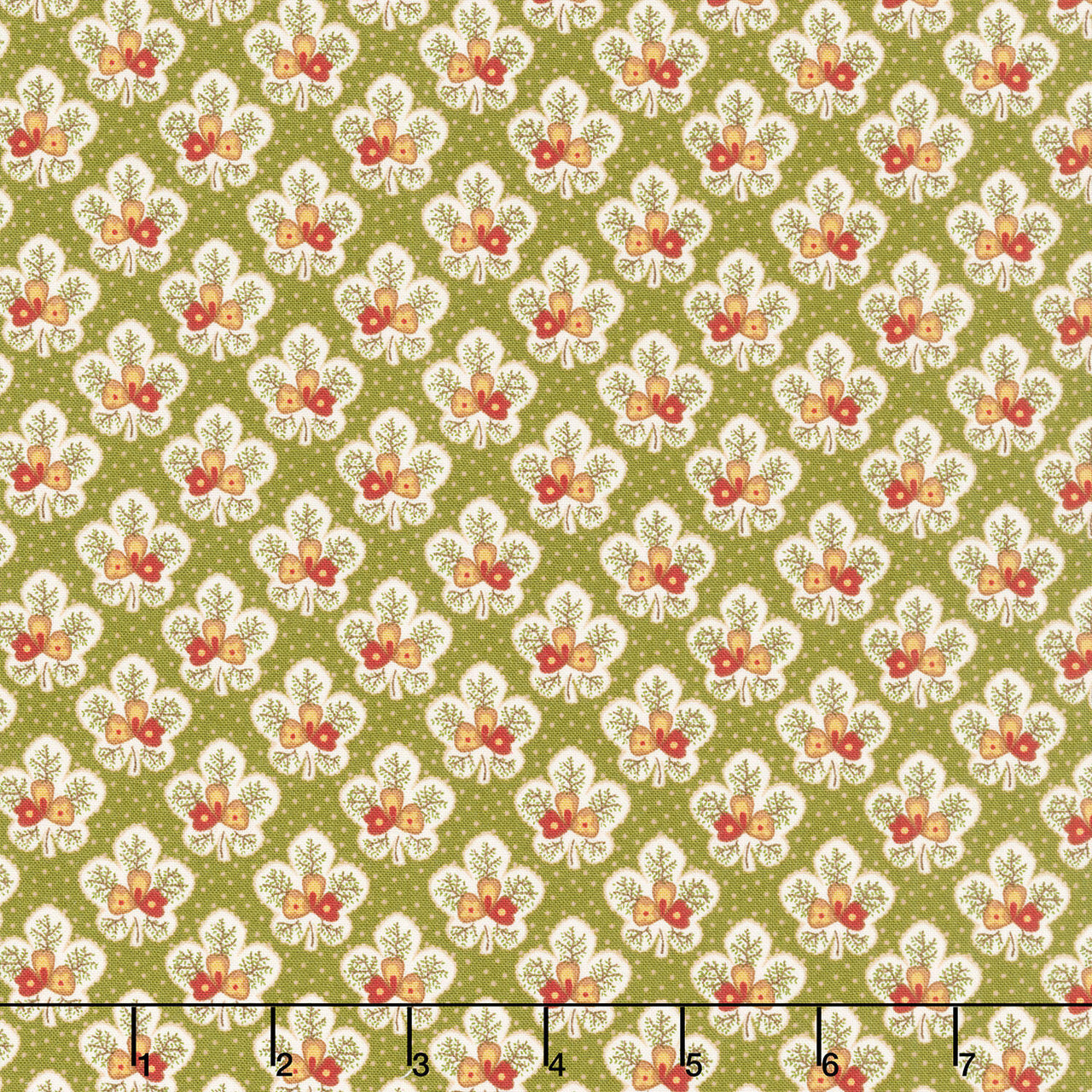 Love Struck - Leafy Blossoms Green Yardage