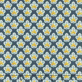 Love Struck - Leafy Blossoms Navy Yardage