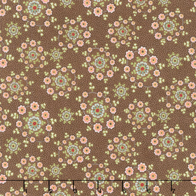 Love Struck - Daisy Wreaths Brown Yardage