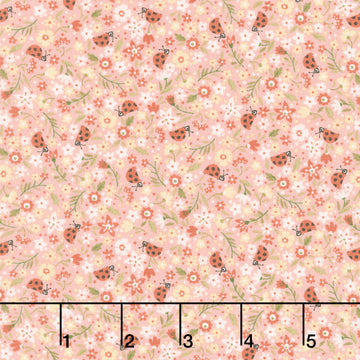 Love Bugs - Calico Pink Yardage
