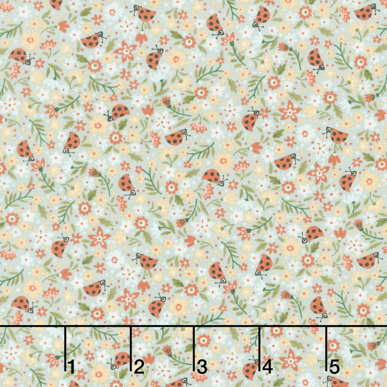 Love Bugs - Calico LIght Blue Yardage