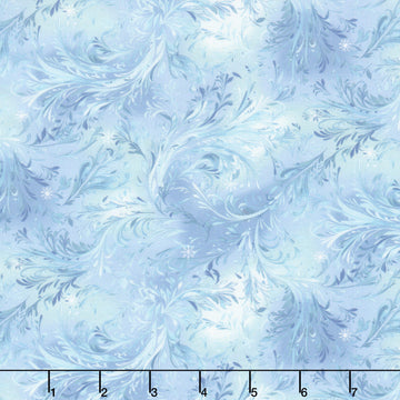 Beyond the Pines - Swirling Branch Texture Medium Blue Yardage