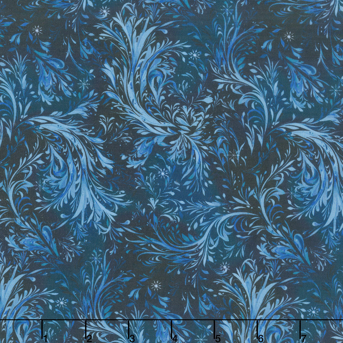 Beyond the Pines - Swirling Branch Texture Midnight Blue Yardage