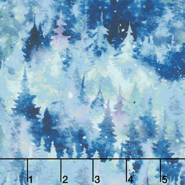 Beyond the Pines - Stacked Pine Trees Blue Spruce Yardage
