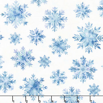 Beyond the Pines - Snowflakes Snow White Yardage