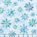 Beyond the Pines - Snowflakes Medium Blue Yardage