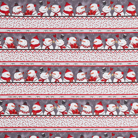 Snow Folks - Snowman Stripe Multi Yardage