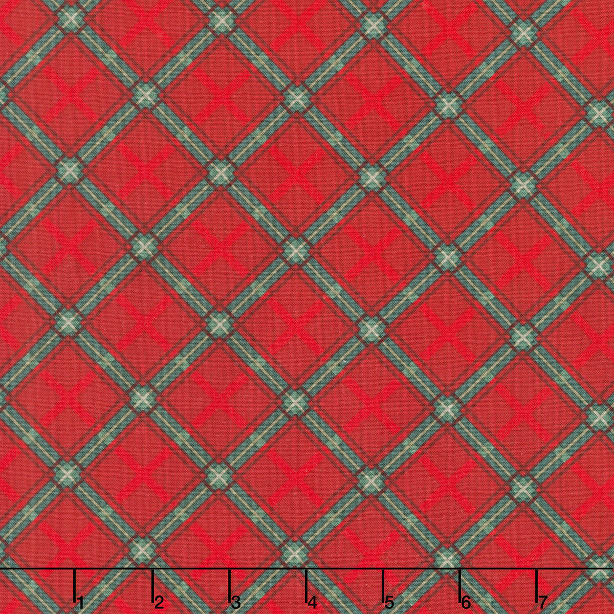Tailgate Traditions - Bias Plaid Red Yardage