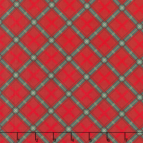 Tailgate Traditions - Bias Plaid Red Yardage