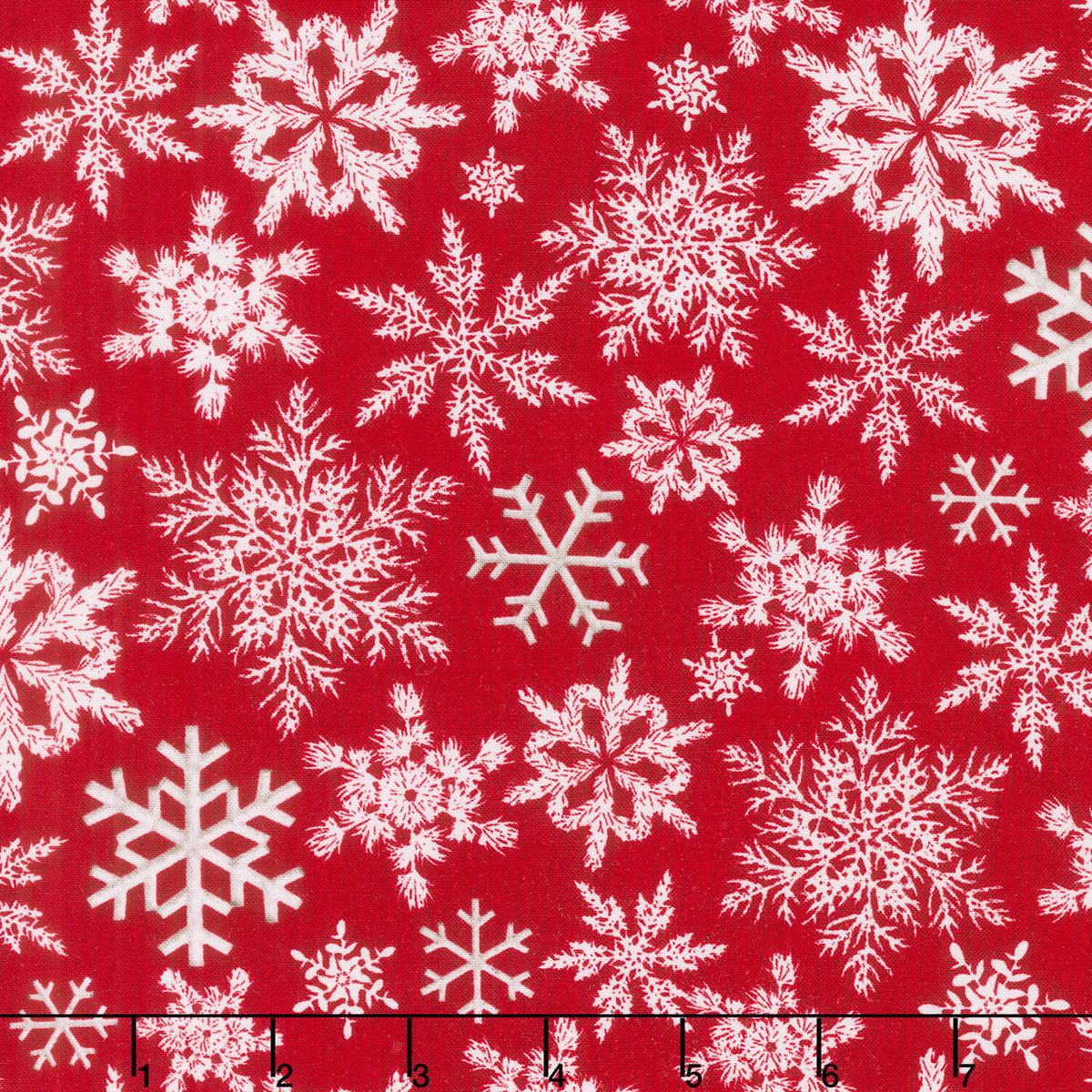 Tailgate Traditions - Dimensional Snowflake Red Yardage