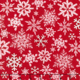 Tailgate Traditions - Dimensional Snowflake Red Yardage