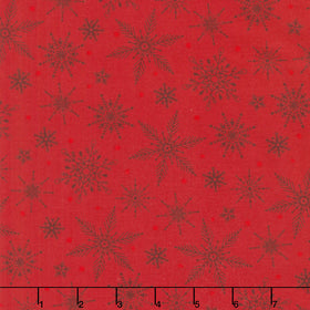 Tailgate Traditions - Snowflakes Red Yardage