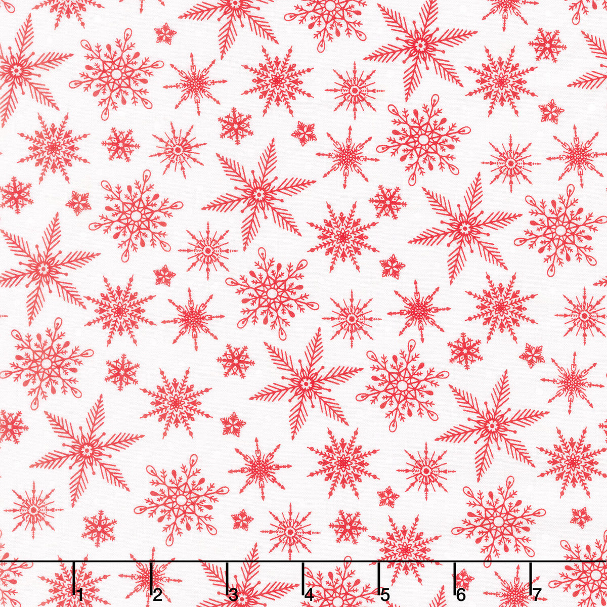 Tailgate Traditions - Red Snowflakes on White Yardage