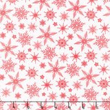 Tailgate Traditions - Red Snowflakes on White Yardage
