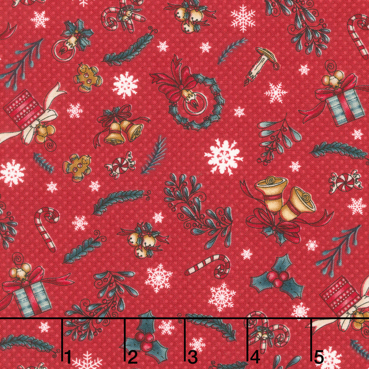 Gifts of Gratitude - Allover Elements Red Yardage