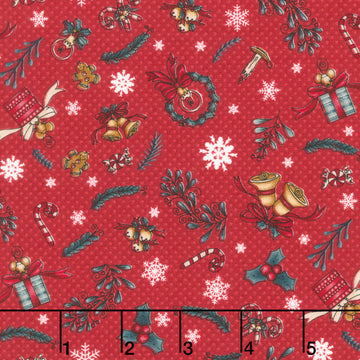Gifts of Gratitude - Allover Elements Red Yardage