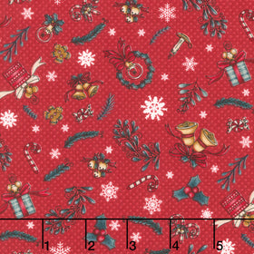 Gifts of Gratitude - Allover Elements Red Yardage