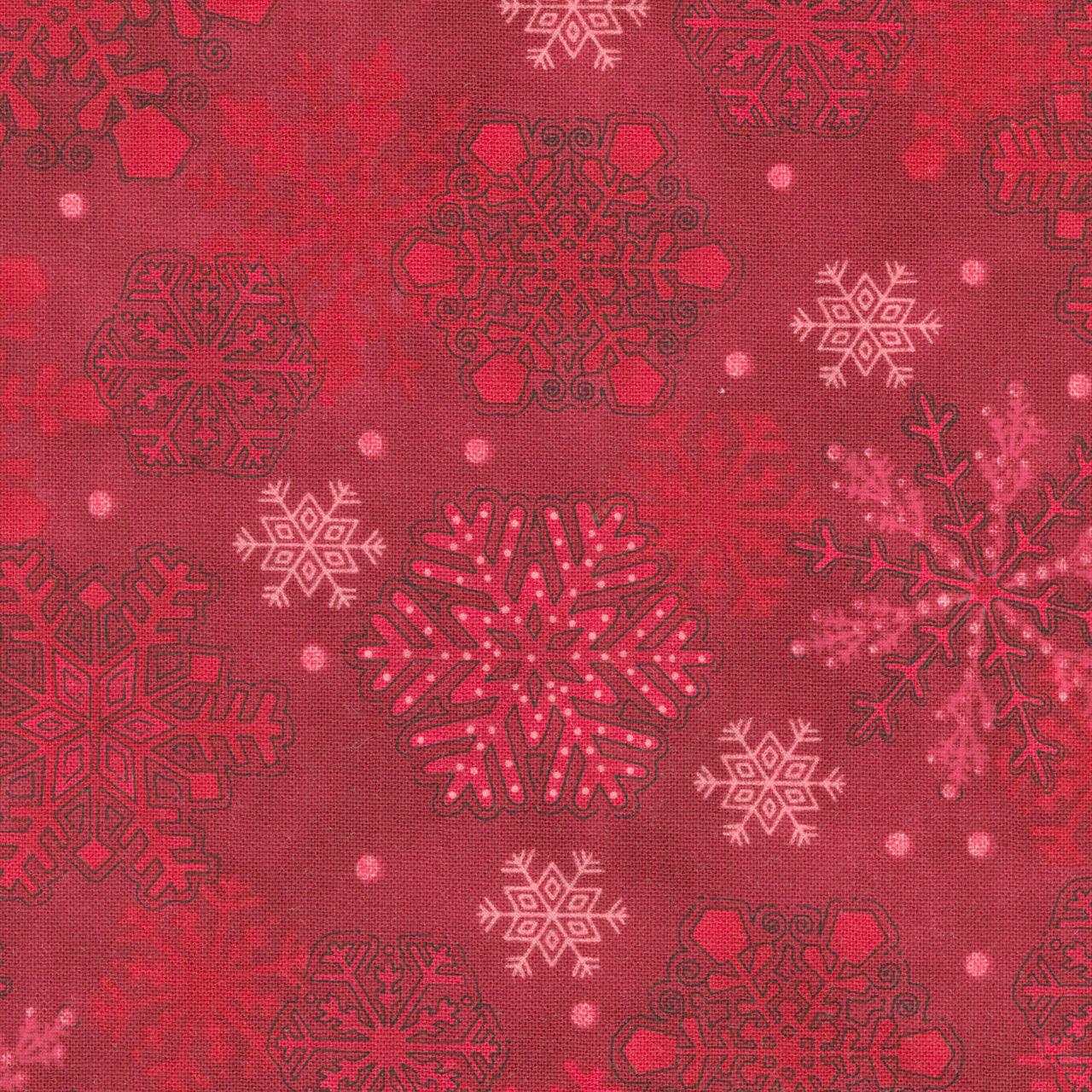 Gifts of Gratitude - Snowflakes Red Yardage