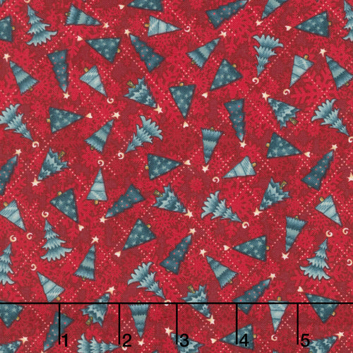 Gifts of Gratitude - Christmas Trees Red Yardage