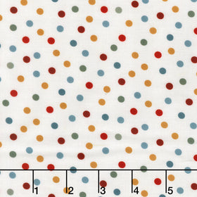 Nordic Holiday Village - Dots Cream Multi Yardage