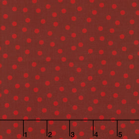 Nordic Holiday Village - Dots Red on Red Yardage