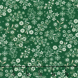Nordic Holiday Village - Floral Vines Green Cream Yardage