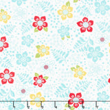 Jubilee - Fun Flower Multi Blue Yardage