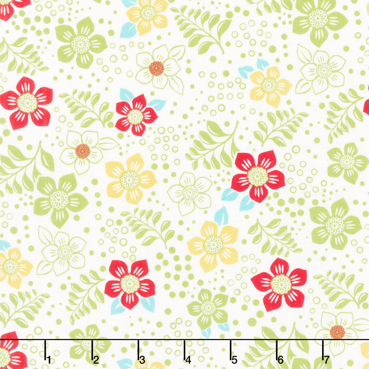 Jubilee - Fun Flower Multi Green Yardage