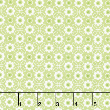 Jubilee - Monotone Flower Green Yardage