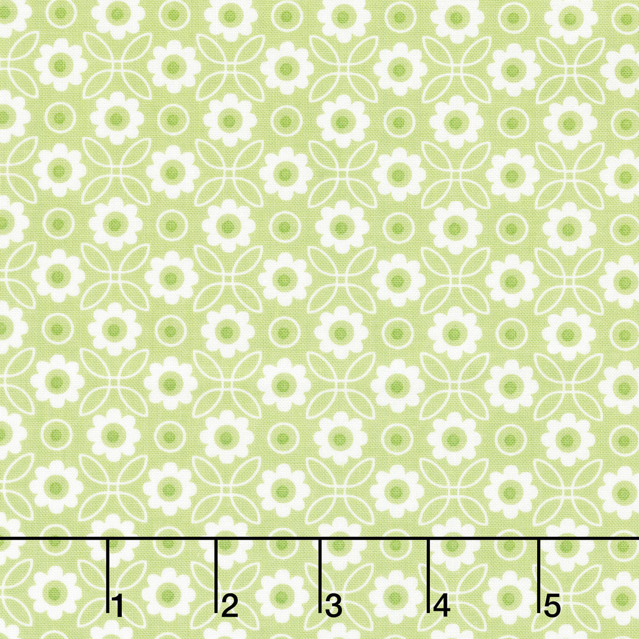 Jubilee - Monotone Flower Green Yardage