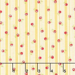 Jubilee - Cherry Stripe Yellow Yardage