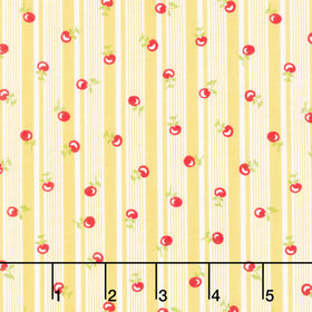 Jubilee - Cherry Stripe Yellow Yardage
