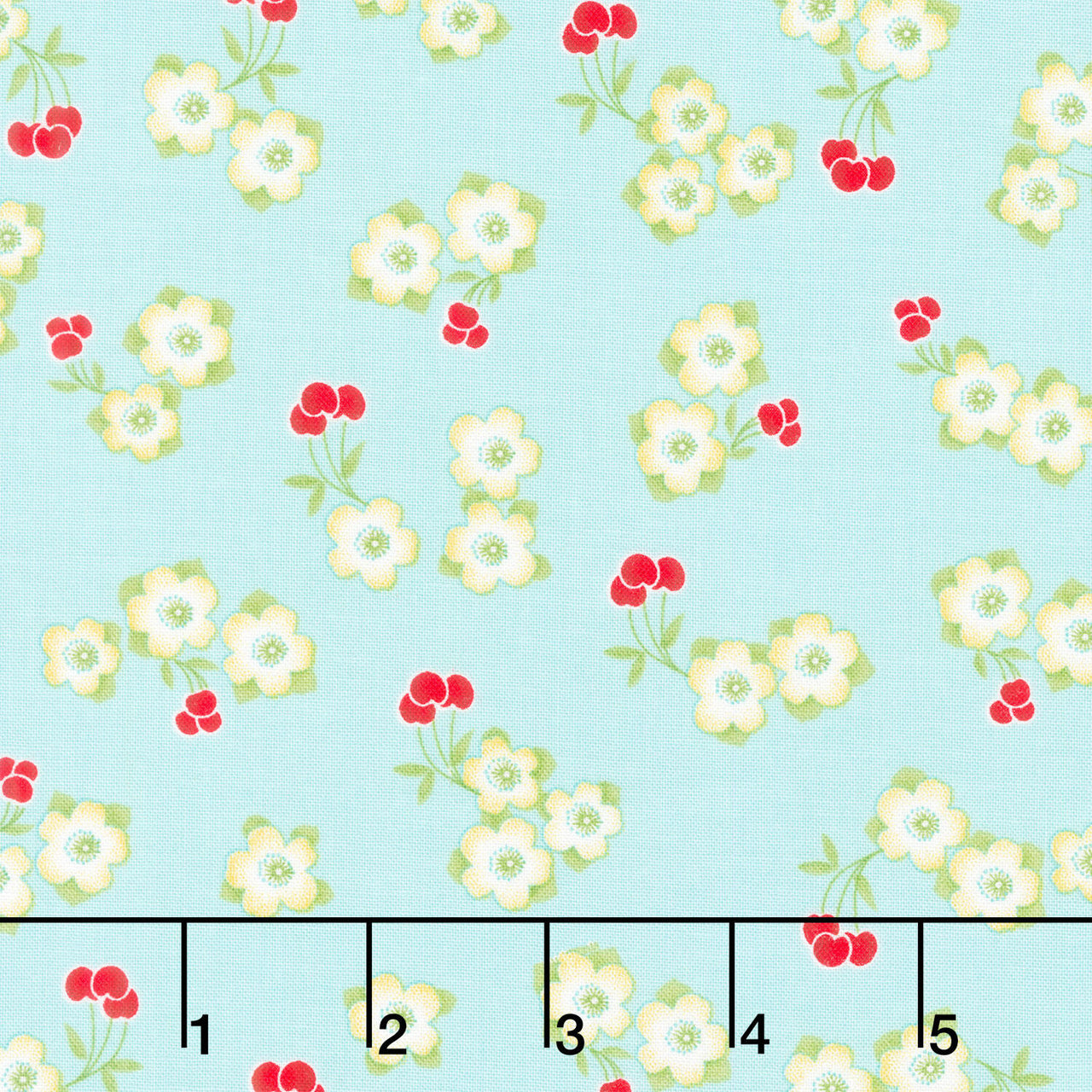 Jubilee - Small Cherry Toss Blue Yardage