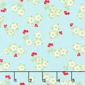 Jubilee - Small Cherry Toss Blue Yardage
