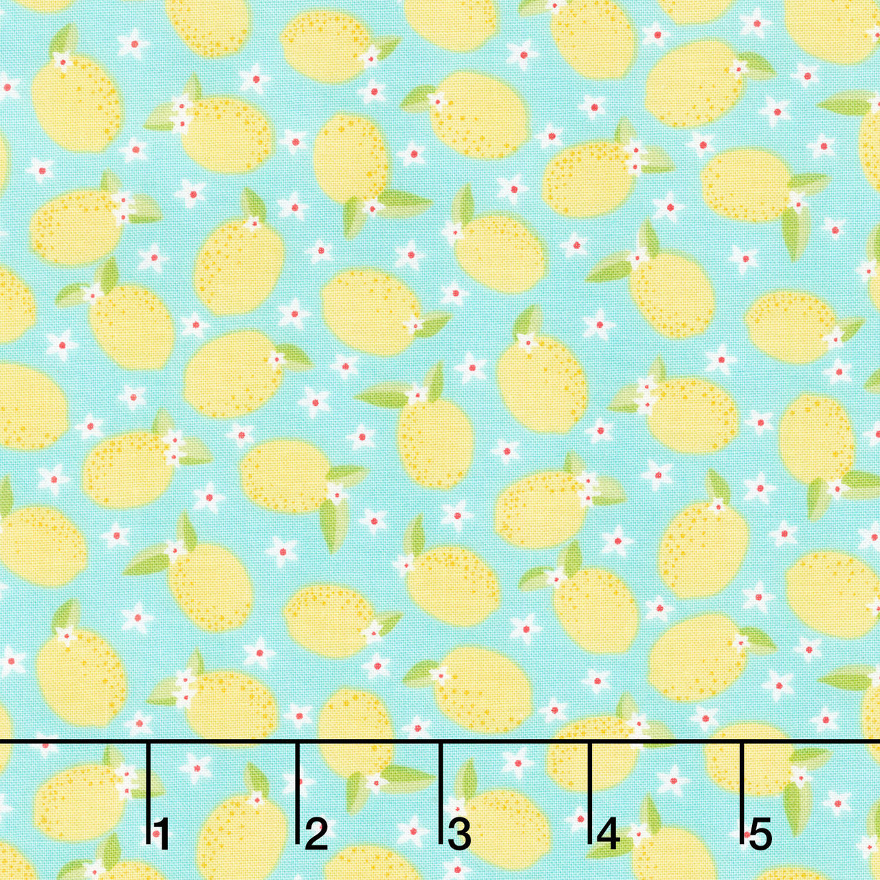 Jubilee - Medium Lemons Blue Yardage