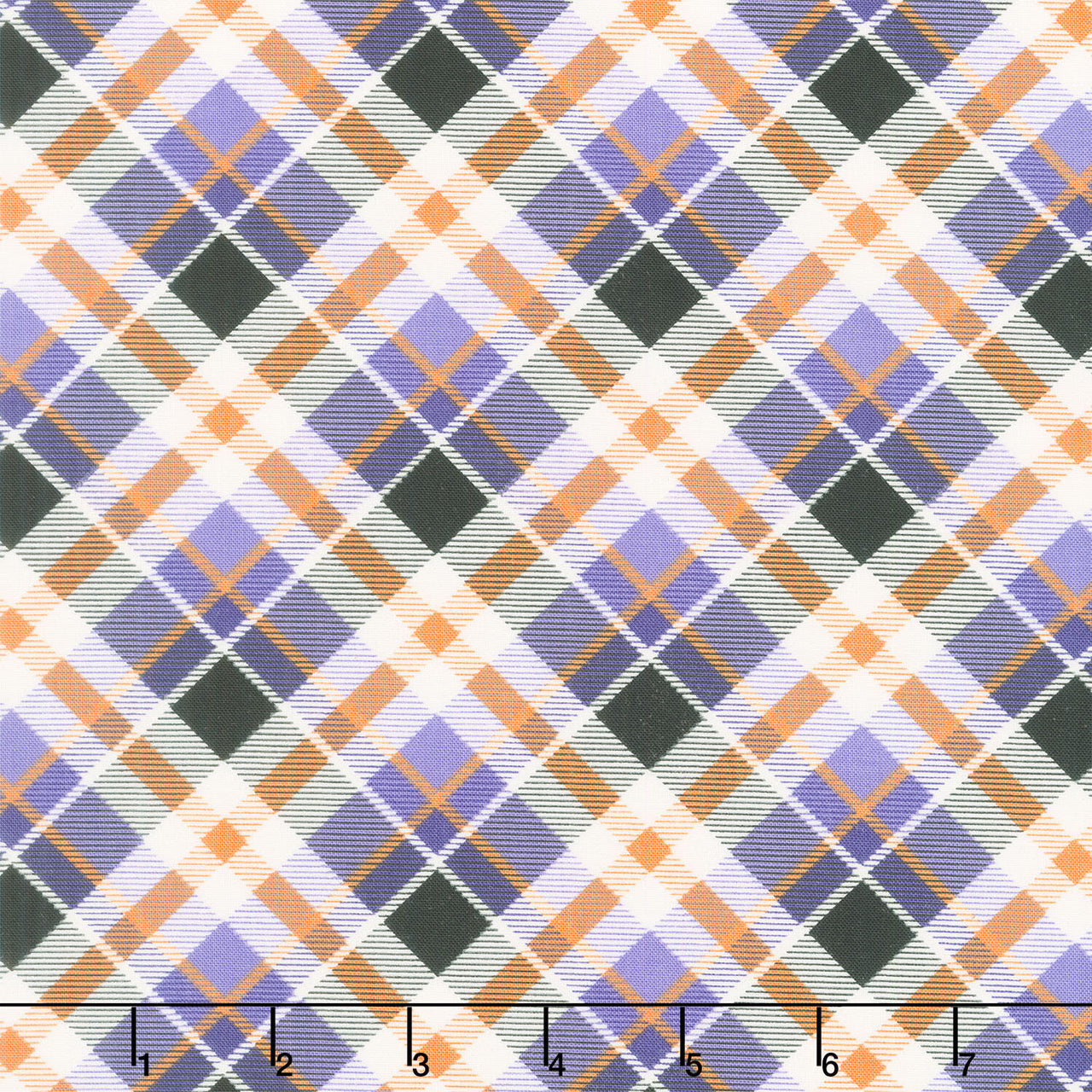 Moonlight Mischief - Bias Plaid Glow in the Dark Multi Yardage