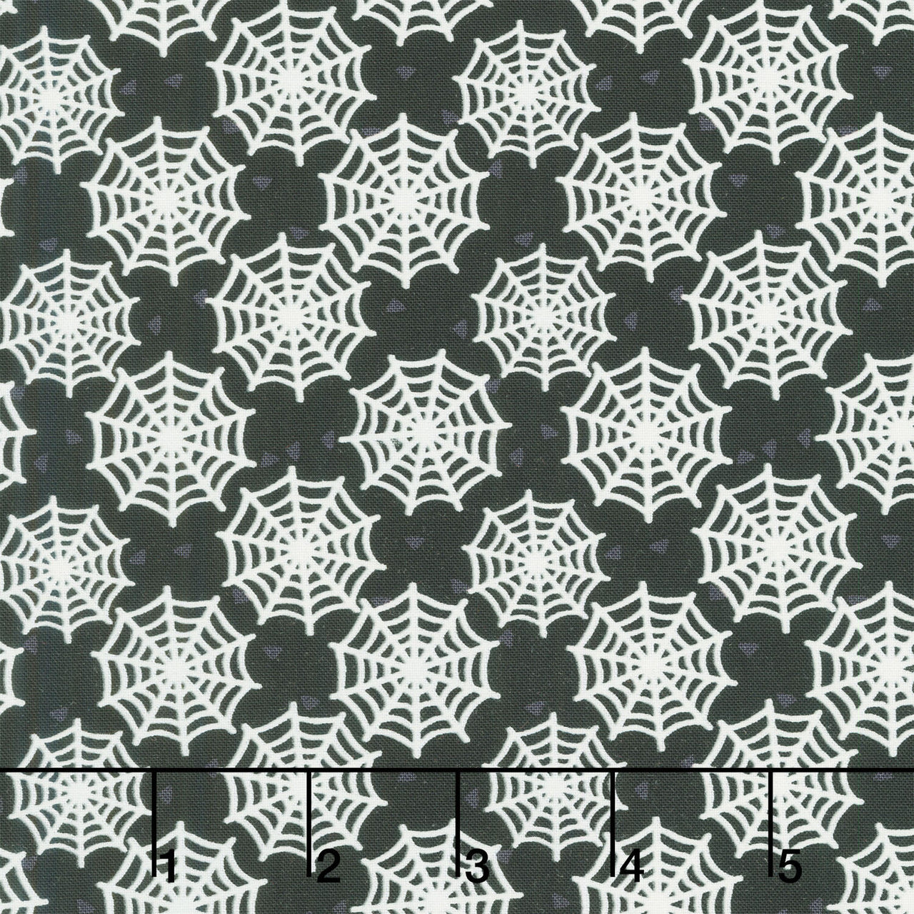 Moonlight Mischief - Spider Web Glow in the Dark Black Yardage