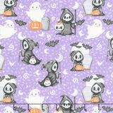 Moonlight Mischief - Grimm Reaper Glow in the Dark Light Purple Yardage