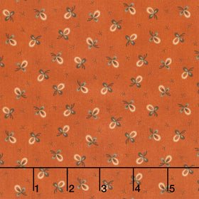 Flower Pot Prints - Ditsy Blooms Orange Yardage