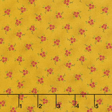 Flower Pot Prints - Plucked Pomegranates Gold Yardage