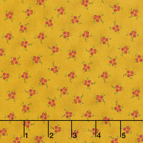 Flower Pot Prints - Plucked Pomegranates Gold Yardage