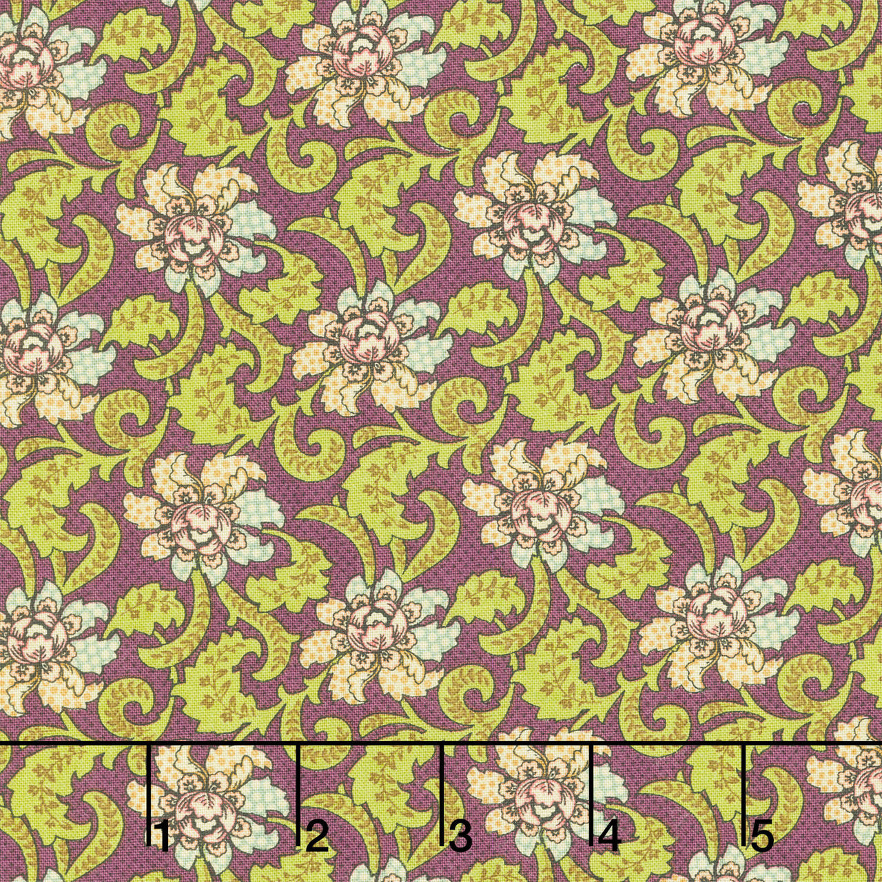 Flower Pot Prints - Fancies and Foulards Plum Yardage