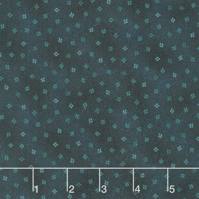 Flower Pot Prints - Chicken Scratches Navy Yardage