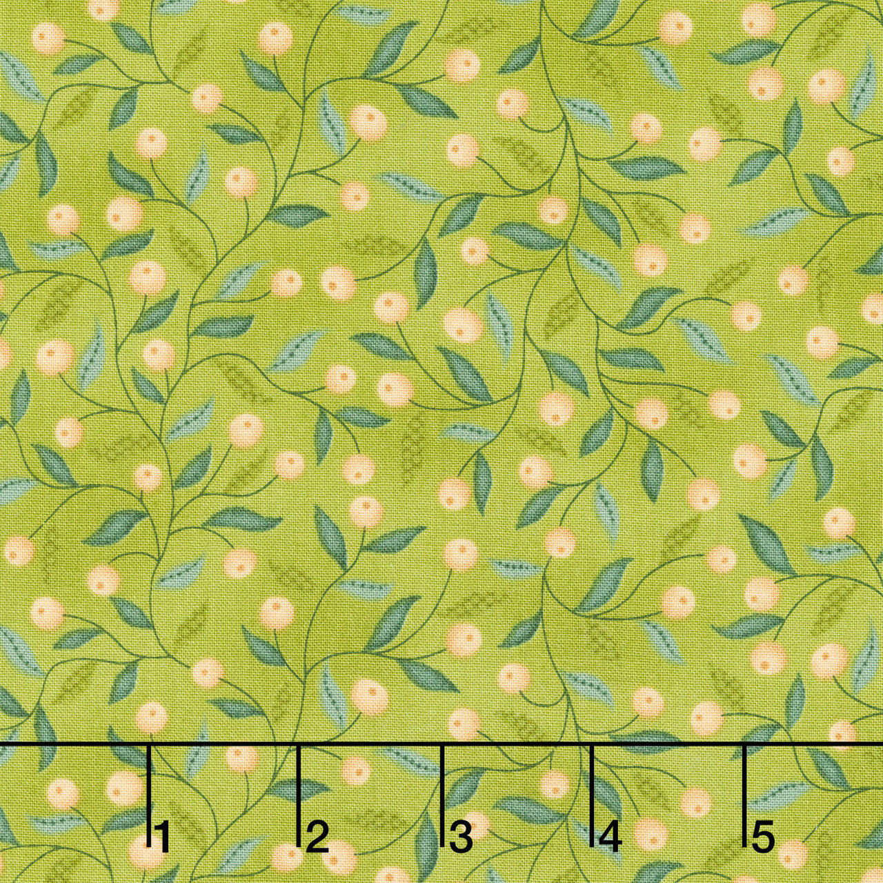 Flower Pot Prints - Berry Briar Green Yardage