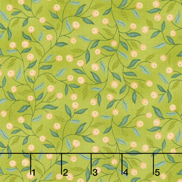 Flower Pot Prints - Berry Briar Green Yardage