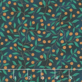 Flower Pot Prints - Berry Briar Navy Yardage