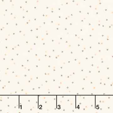 Flower Pot Prints - Tiny Sprouts Cream Yardage