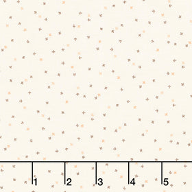 Flower Pot Prints - Tiny Sprouts Cream Yardage